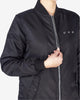 LINED PADDED LONG BOMBER - BLACK