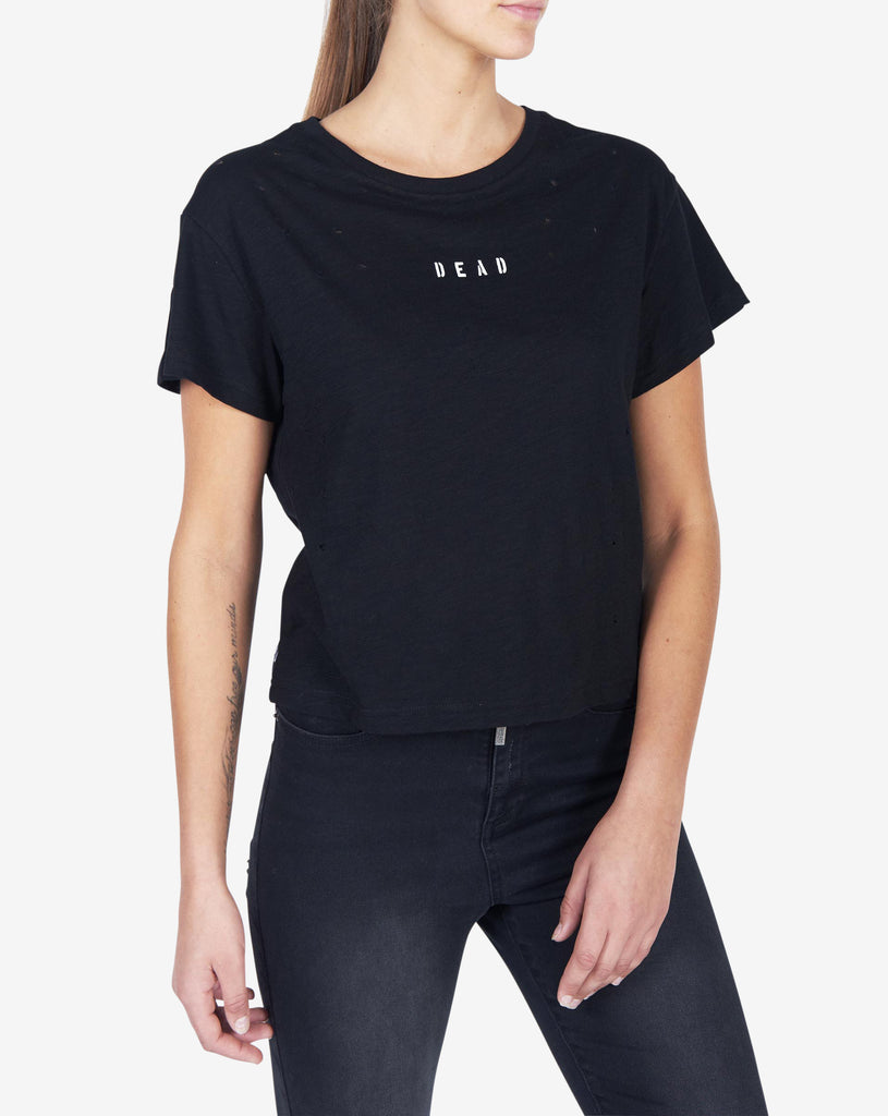 TRASHED VINTAGE TEE - BLACK