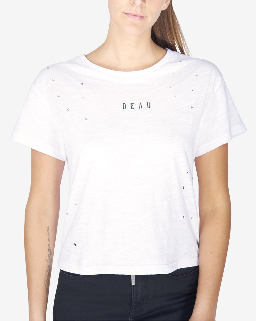 TRASHED VINTAGE TEE - WHITE