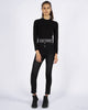 BAND LONGSLEEVE CROP - BLACK