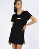 BOX LOGO TEE DRESS - BLACK