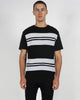 SCOOP STRIPE TEE - BLACK/WHITE