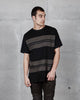 SCOOP STRIPE TEE - BLACK/OLIVE
