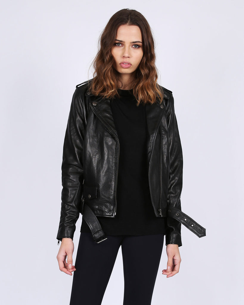 LEATHER BIKER JACKET