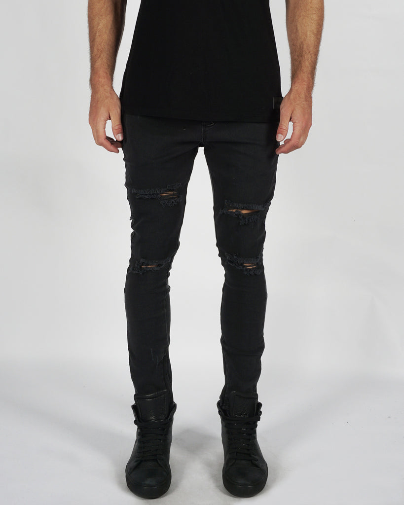 002 DESTROY JEAN- STONE BLACK