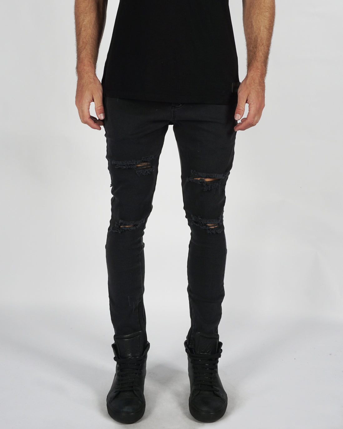 002 DESTROY JEAN- STONE BLACK