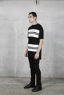 SCOOP STRIPE TEE - BLACK/WHITE