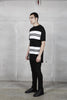 SCOOP STRIPE TEE - BLACK/WHITE