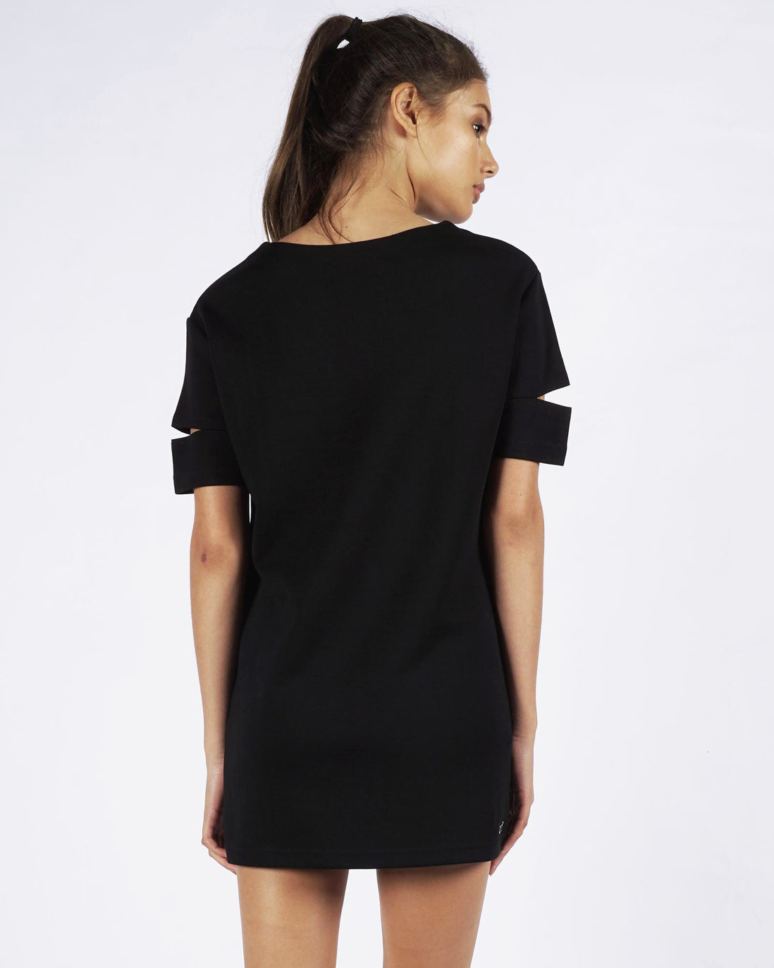 CUT OUT TEE DRESS - BLACK
