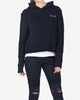TRIPLE LAYER CROP HOODIE - BLACK
