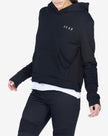TRIPLE LAYER CROP HOODIE - BLACK