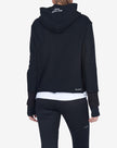 TRIPLE LAYER CROP HOODIE - BLACK