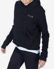 TRIPLE LAYER CROP HOODIE - BLACK
