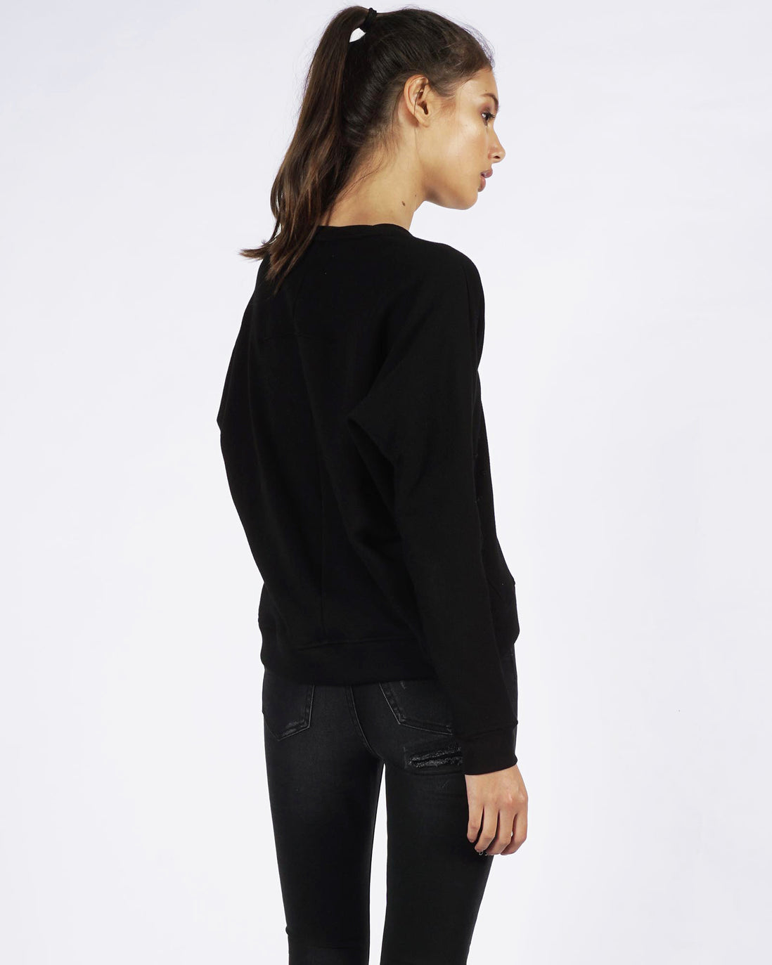 DISTRESSED SWEATER - BLACK