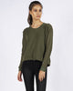 DISTRESSED SWEATER - OLIVE