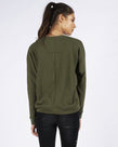 DISTRESSED SWEATER - OLIVE