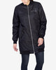 LINED PADDED LONG BOMBER - BLACK