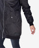 LINED PADDED LONG BOMBER - BLACK