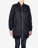 LINED PADDED LONG BOMBER - BLACK