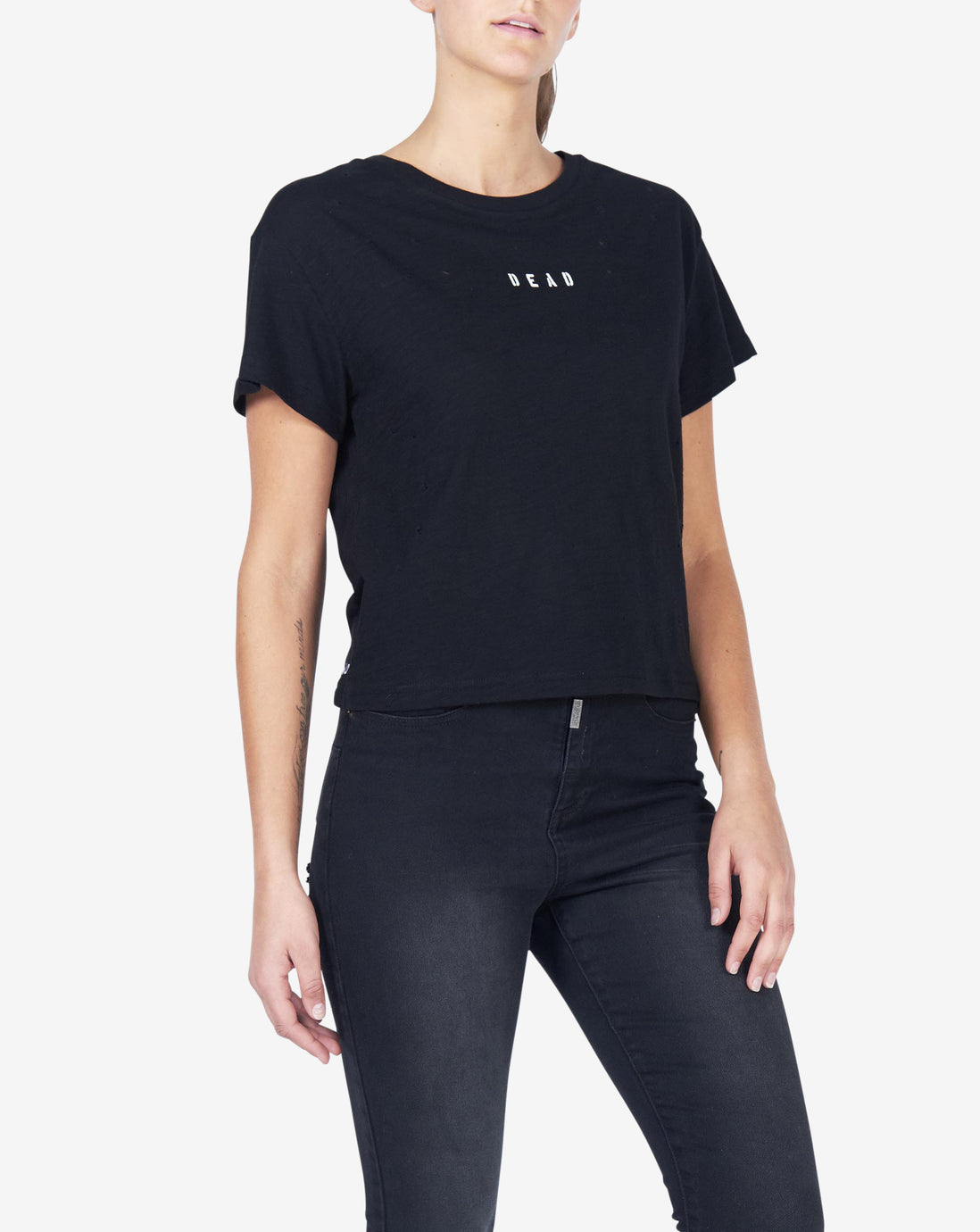 TRASHED VINTAGE TEE - BLACK