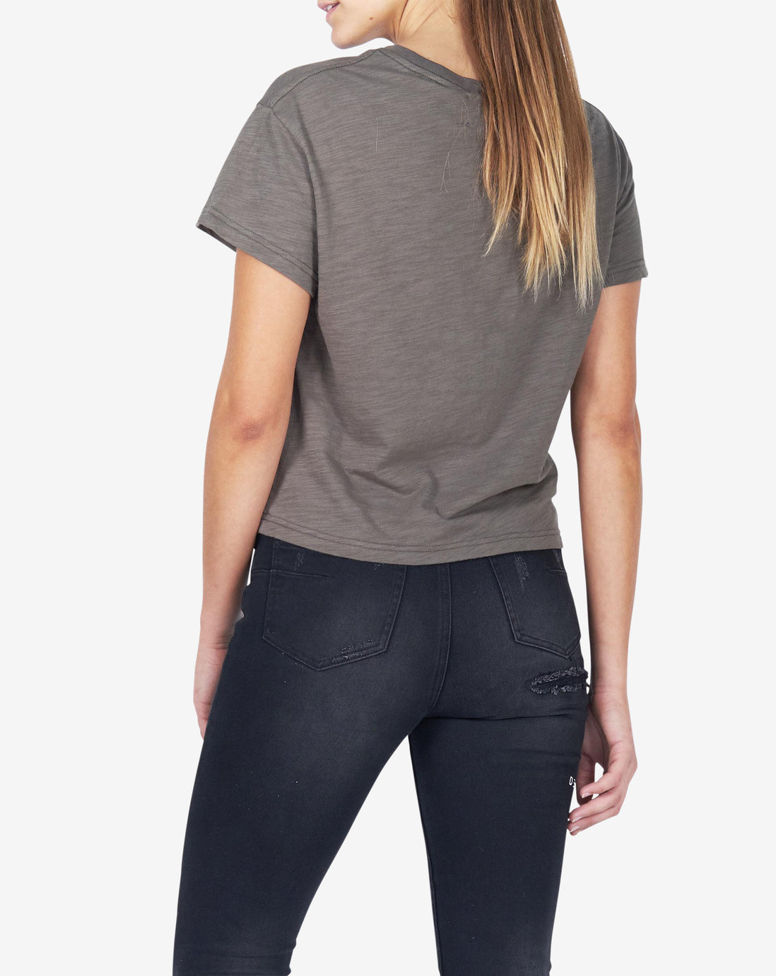 TRASHED VINTAGE TEE - OLIVE