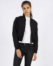 CROPPED BOMBER - BLACK