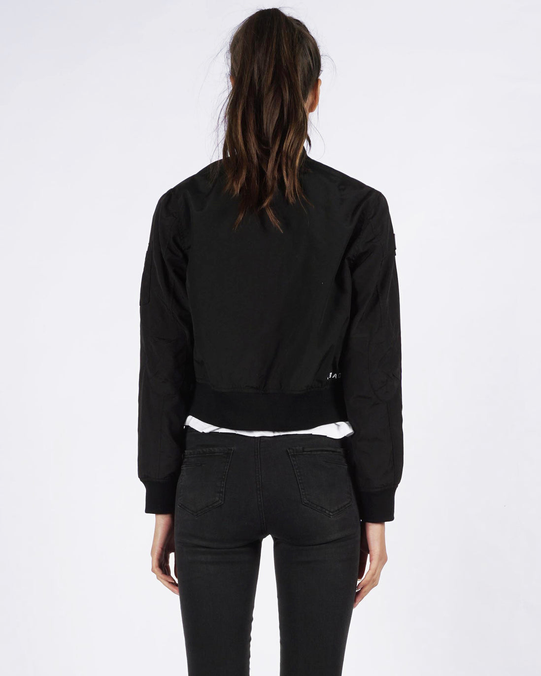 CROPPED BOMBER - BLACK