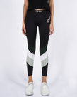 3 COLOUR BLOCK TIGHTS - BLACK/GREEN