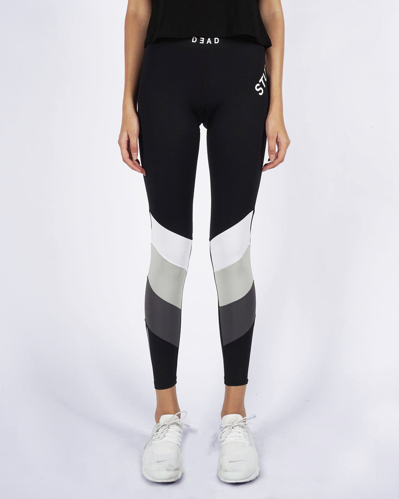 3 COLOUR BLOCK TIGHTS - BLACK/GREY