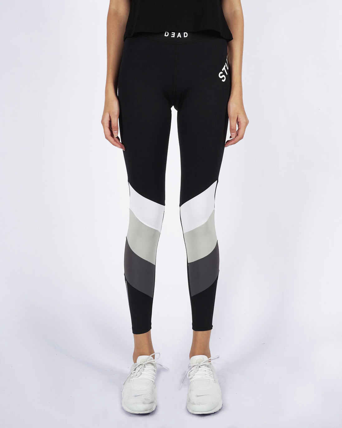 3 COLOUR BLOCK TIGHTS - BLACK/GREY