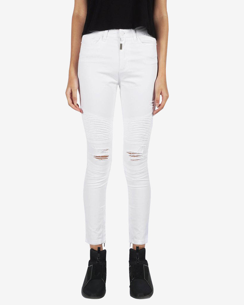 001 HIGH BIKER JEAN - WHITE