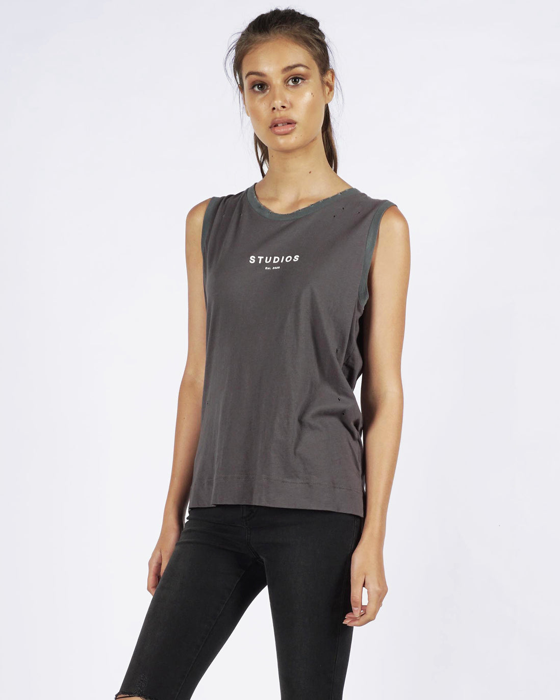 STUDIOS RIBBED MUSCLE - CHARCOAL GREY
