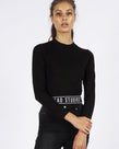 BAND LONGSLEEVE CROP - BLACK