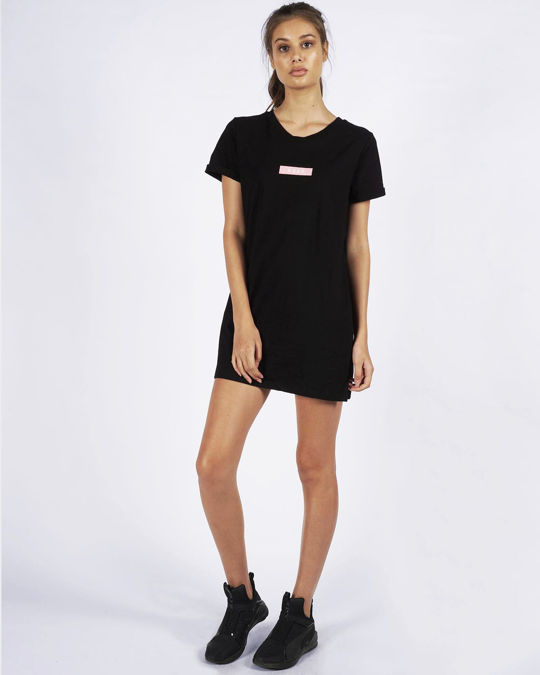 BOX LOGO TEE DRESS - BLACK