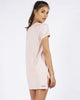 BOX LOGO TEE DRESS - ROSE QUARTZ