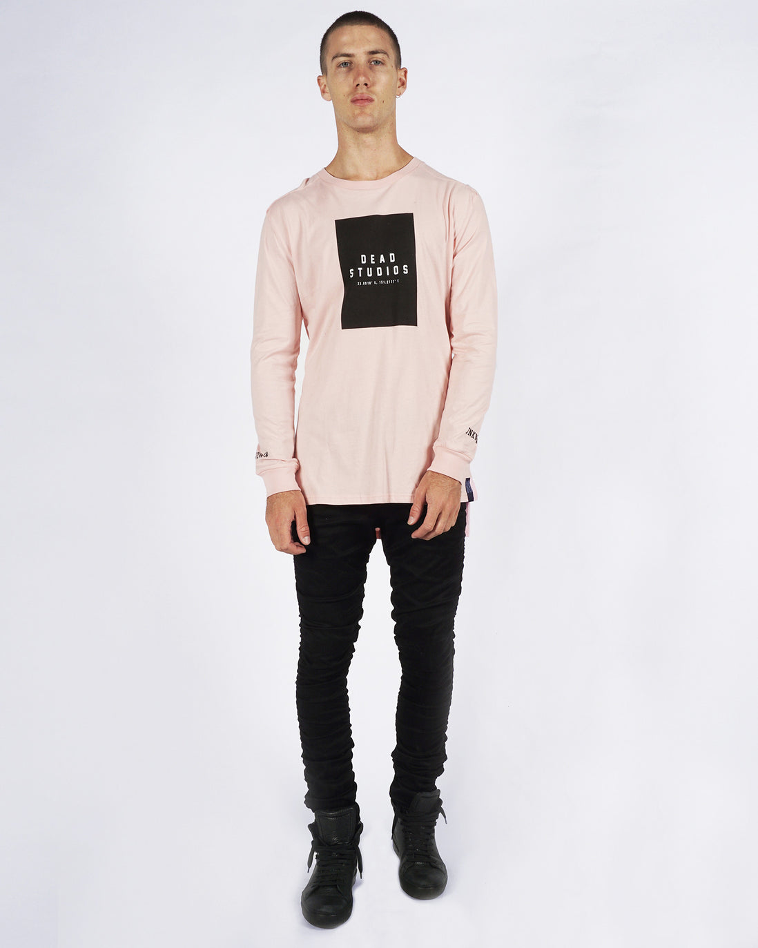 UNKNOWN LONG SLEEVE TEE- ROSE QUARTZ