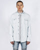 DESTROYED DENIM SHIRT - LIGHT BLUE