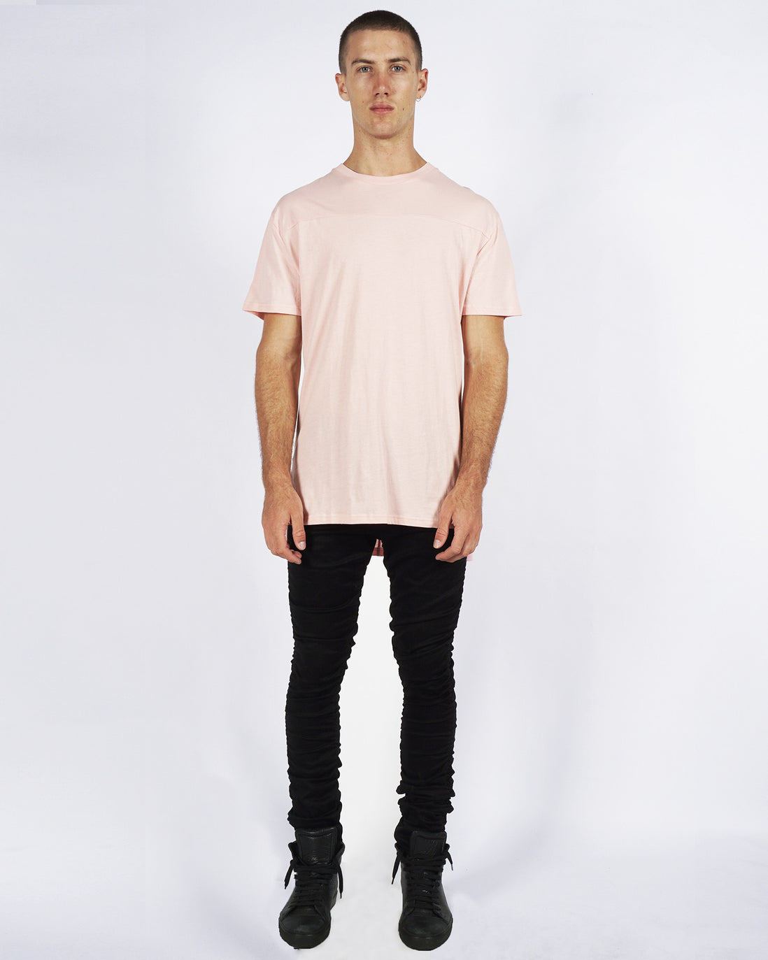 DROPPED TEE - ROSE QUARTZ