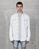 DESTROYED DENIM SHIRT - LIGHT BLUE