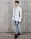 DESTROYED DENIM SHIRT - LIGHT BLUE