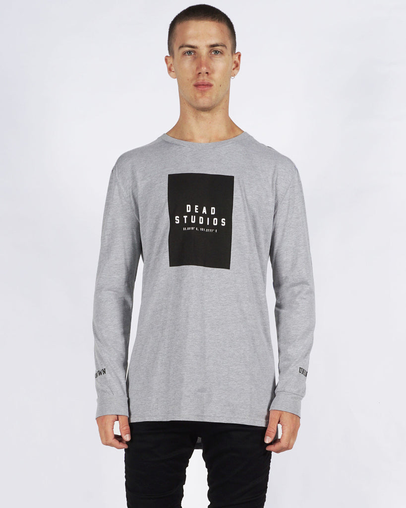 UNKNOWN LONG SLEEVE TEE - LIGHT GREY MARLE