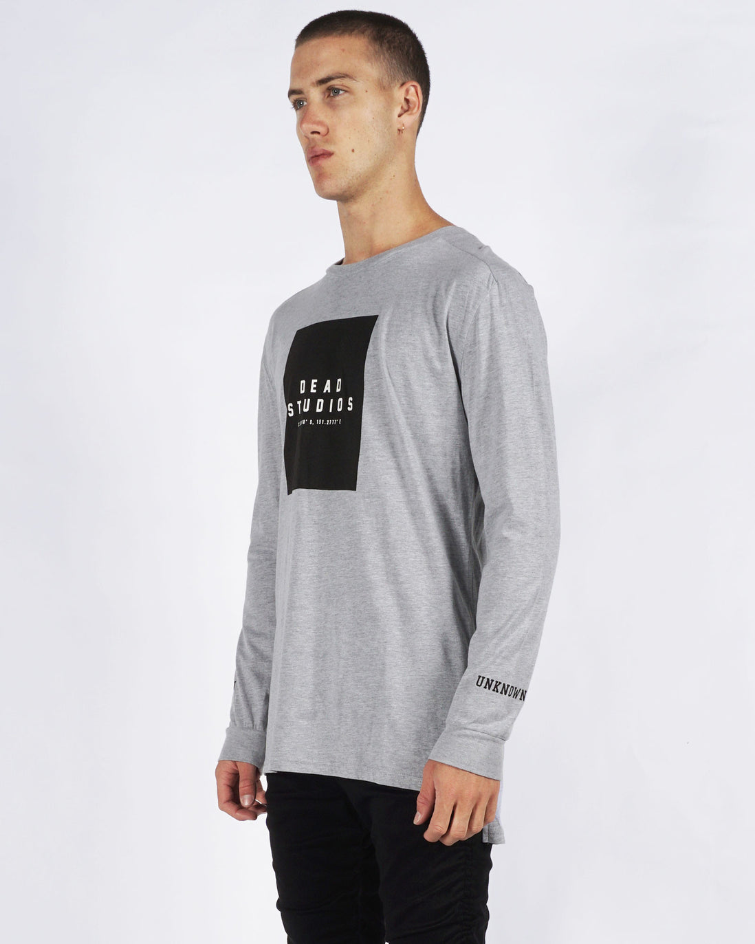 UNKNOWN LONG SLEEVE TEE - LIGHT GREY MARLE