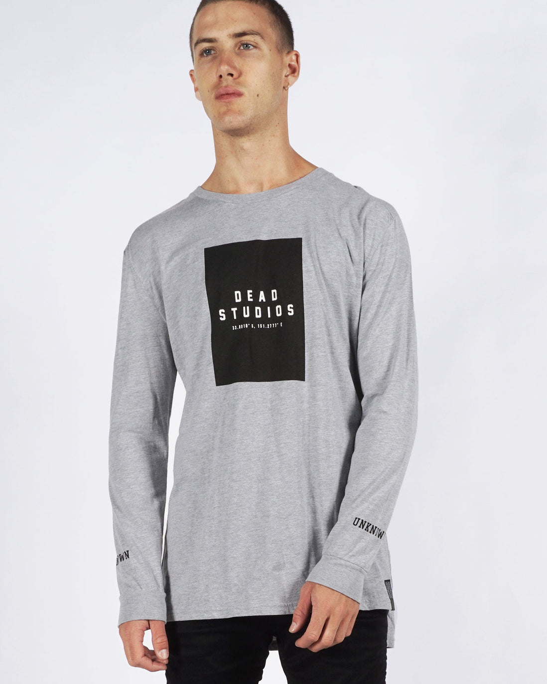 UNKNOWN LONG SLEEVE TEE - LIGHT GREY MARLE