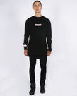 ROSE BOX LOGO LONG SLEEVE TEE -  BLACK/PINK