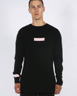ROSE BOX LOGO LONG SLEEVE TEE -  BLACK/PINK