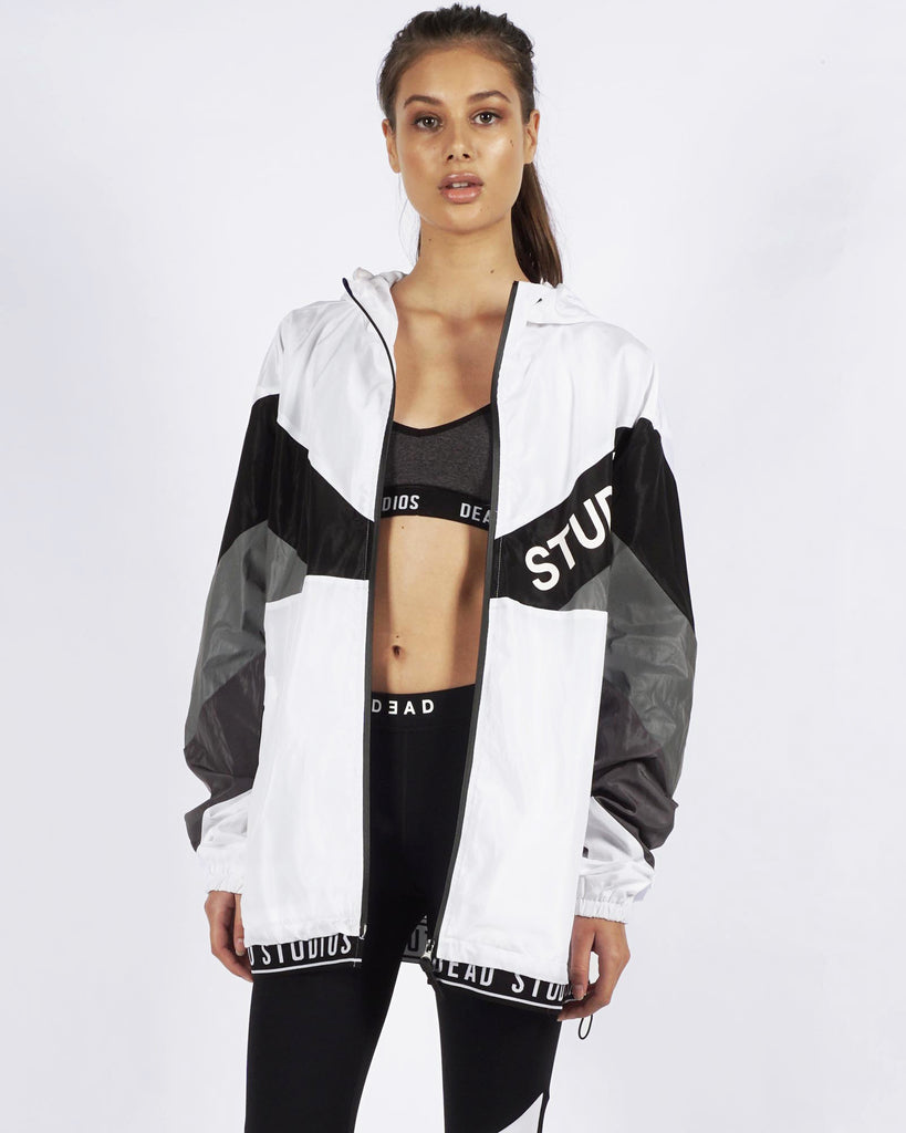 TRI COLOUR RUNNER JACKET - WHITE/BLACK