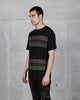 SCOOP STRIPE TEE - BLACK/OLIVE