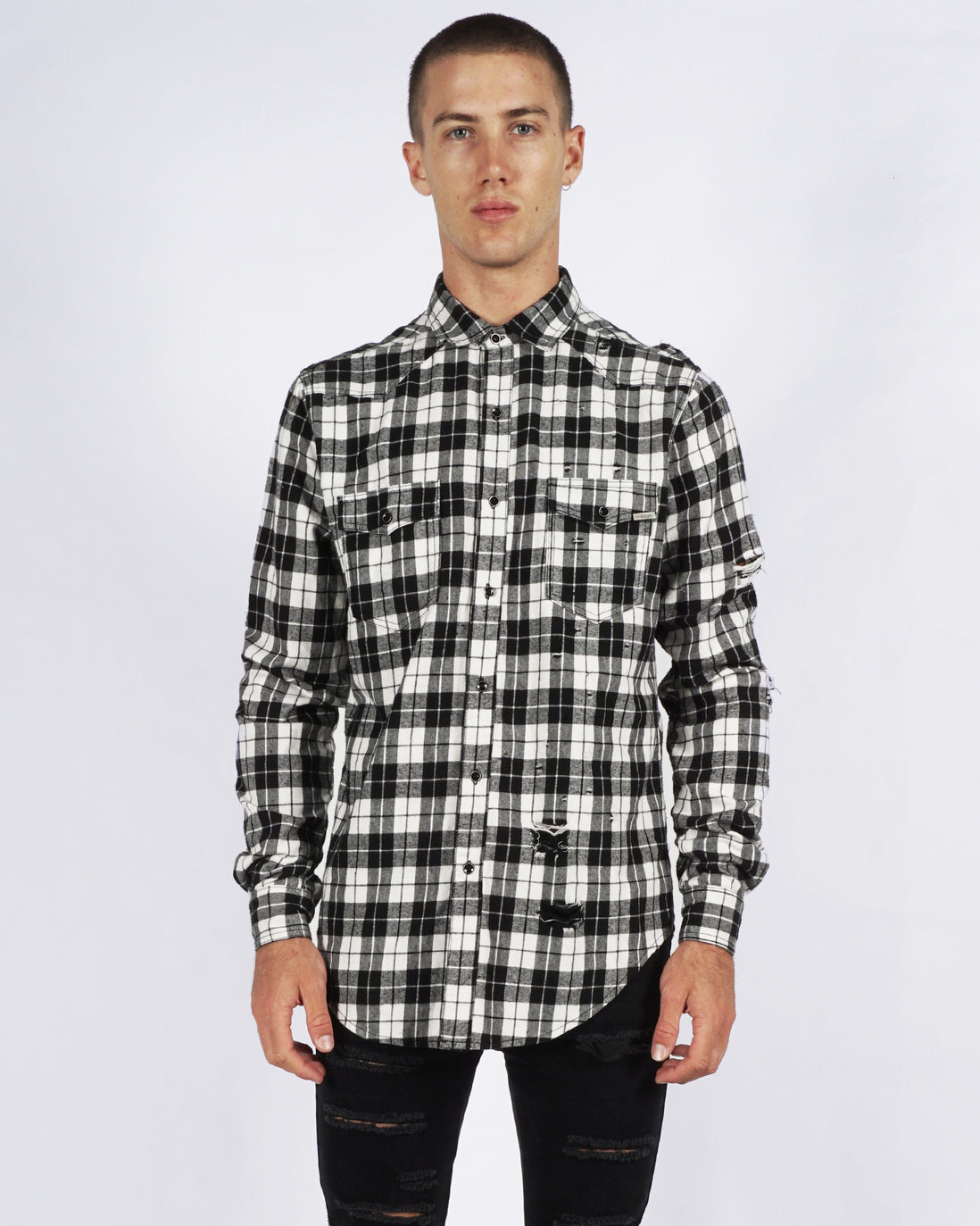 KURT FLANNO SHIRT - BLACK/WHITE