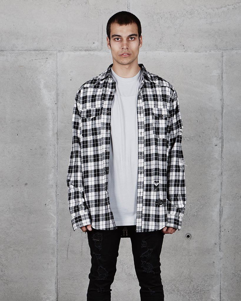 KURT FLANNO SHIRT - BLACK/WHITE