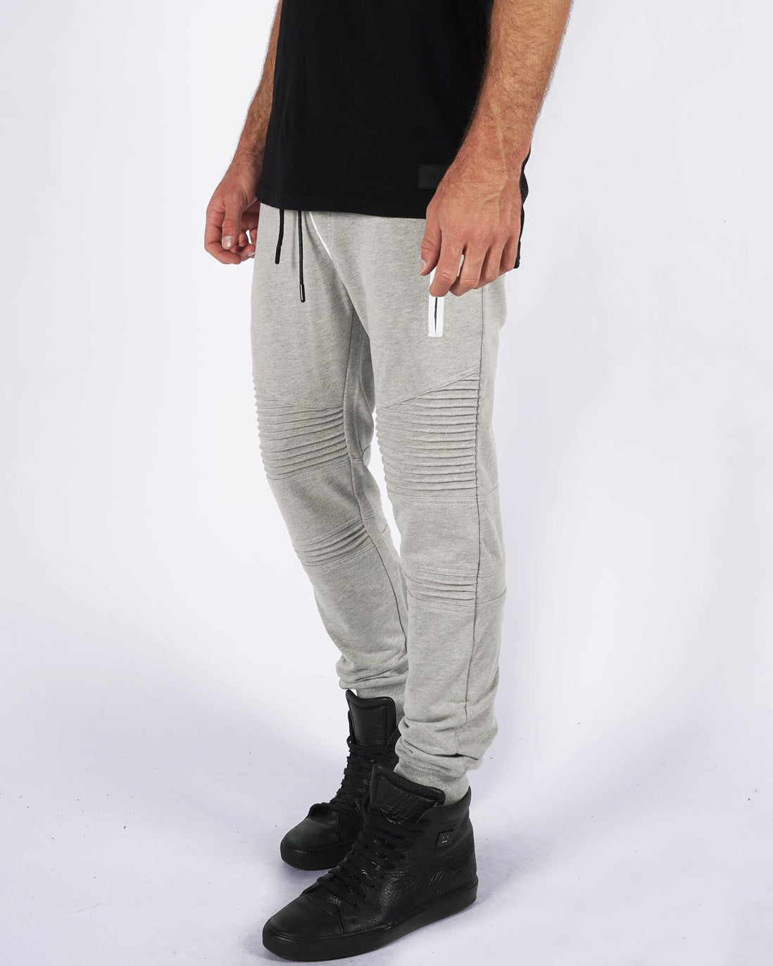 BIKER FLEECE PANT - GREY